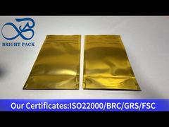 golden custom child resistant mylar bag