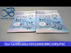 青いランドリーポッドはジッパーバッグを立てます