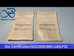 透明な窓が付いた小さなクラフト紙ジップロックバッグ