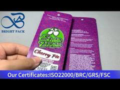 簡単に引き裂ける開口部を備えた紫色の小さなビニール袋 1g