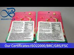 カンナビノイド配合ハイブリッドグミ用ピンク色のスタンディングチャイルドレジスタント包装袋