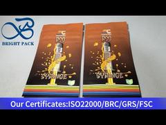 茶色のアルミプラスチック製スタンドアップチャイルドレジスタントジッパーバッグ