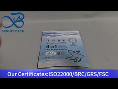 青い洗濯洗剤ポッドのスタンドアップバッグ