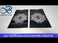 黒いチャイルドプルーフジッパーバッグ