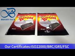 チョコレートコーティングされたクリスピーロール用の透明な窓付き食品包装袋