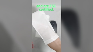 衣類・靴下用、自己粘着シール付きFSC認証生分解性グラスライン紙袋