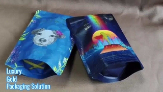 プレミアムギフトおよびブランド小売包装用の高級ゴールドスタンププラスチックジッパーバッグ