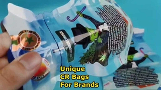 大麻ブランディングニーズのための不規則な形状の両面印刷チャイルドレジスタントバッグ