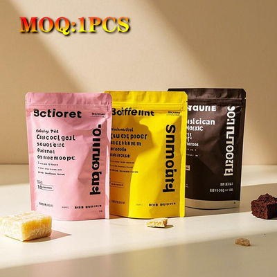 カスタムプリント 再開可能 臭いを消す 薄膜マイラー袋 鮮やかな スタンドアップ袋 食品菓子 1g 35g 7g 14g 28g 1oz
