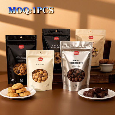オーダーメイド プラスチック アルミホイル チョコレート 食品 包装袋 ザイパー カスタム カラー 窓付き スタンドアップ ポケット
