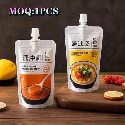 カスタマイズされた印刷 スタンドアップ スプート ポケット ミルクジュース オイル 液体飲料 乳液 乳液 掛け穴付き再利用可能なノズル 梱包袋