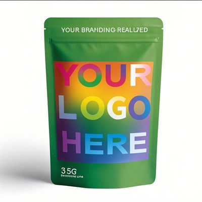 卸売 オーダーメイド プリント マイラー 防臭 3.5g 7g 14g 28g 食品 スタンドアップ ポケット ザイプ プラスチック レーザー テレオ 3.5g 窓付き バッグ