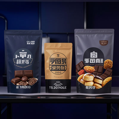 カスタム複合食品包装袋 スナックとクッキーのためのスタンドアップポケット 卸売