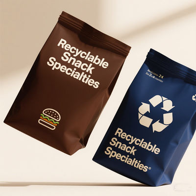 カスタム 8 面 密閉 スタンドアップ 食品 バッグ FDA 承認 & 湿度 証明 スナック / コーヒー ISO 22000 認証
