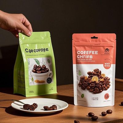 カスタムプリントマットスタンドアップポケット 部分的な窓の可視性 再閉式ジッパー FDA 食品用