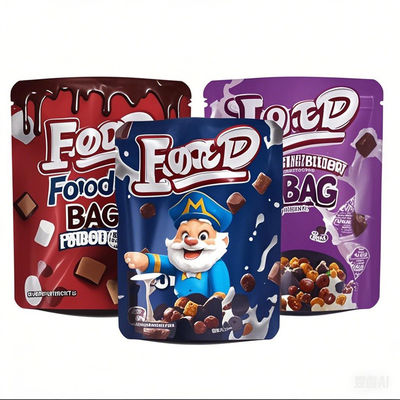 Custom Printed Stand-up Ziplock Pouches - Resealable Food Packaging Mylar Bags Heat Seal Aluminum Plastic Die-cut Design