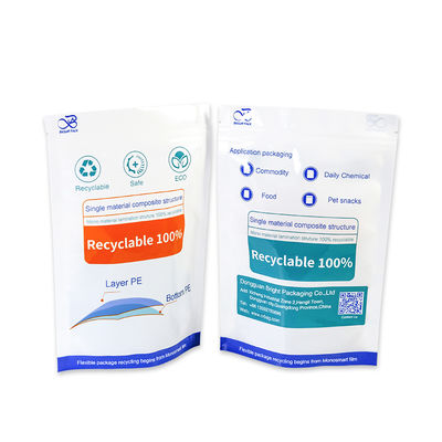 環境に優しいリサイクルバッグ プラスチック 耐久性のあるリサイクル可能 スタンドアップバッグ PE/PEバッグ