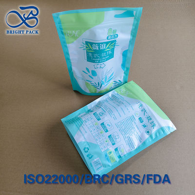 洗濯ポッド用スタンドアップ三方シールバッグ - 再封可能ジッパー＆クリアウィンドウ