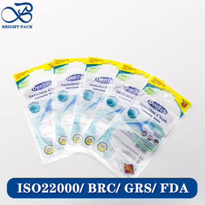 デンタルフロス包装用ロゴ印刷付きラミネート素材カスタムサイズデザインプラスチック包装袋卸売。