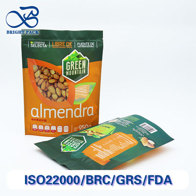 工場の供給 スタンドアップ Ziplock ポケット ナッツのためのマイラーバッグ カスタム印刷とウィンドウのパッケージング