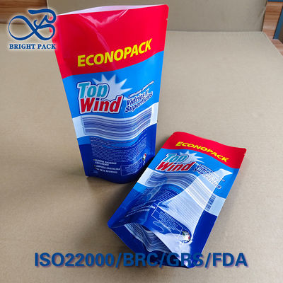 30% RPET スタンドアップパウチ ガラスクリーナー用 GRS認証 ヘビーメタルフリー EU REACH