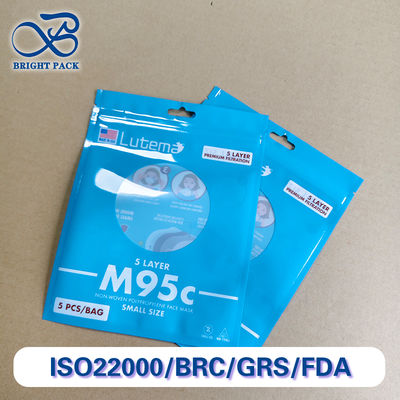 透明窓付き医療用マスク包装用カスタマイズ可能なブランド印刷三方シールバッグ 大量注文割引。