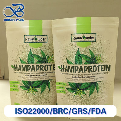 プレミアムクラフト紙スタンドアップパウチ PEライニング 食品グレード カスタム印刷 環境に優しい 積み重ね可能