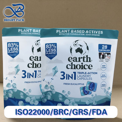 プレミアム洗濯洗剤ポッド カスタムスタンドアップジッパーポーチ 高バリア性 漏れ防止