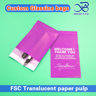 高透明度・100%生分解性素材のエコフレンドリーグラシン紙袋・封筒