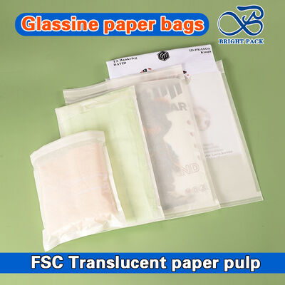 生分解性カスタム印刷グラシン紙袋（セルフ粘着シール付き、環境に優しいパッケージング用）