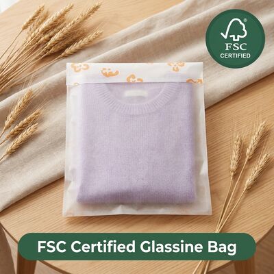 持続可能 贅沢 衣料品用 ガラスの紙袋 プラスチックフリー 生物分解性 衣料品の包装 衣料品の袋
