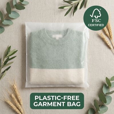ルックス・ゼロ プラスチックガラス袋 認証されたリサイクル可能な服装用 緑色 服装 服装 EU 適合服装