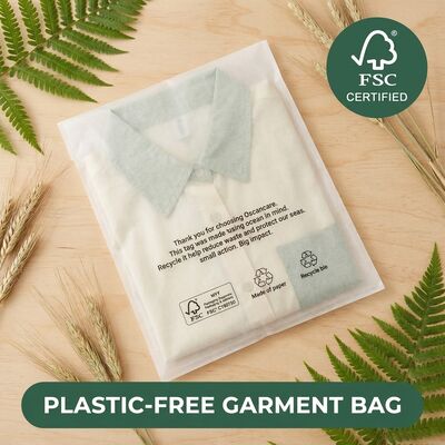 プラスチックフリー 贅沢品 衣料品用 ガラスの紙袋 毛皮 生物分解性 衣料品 梱包 EU 適合 衣料品 袋 卸売 OEM