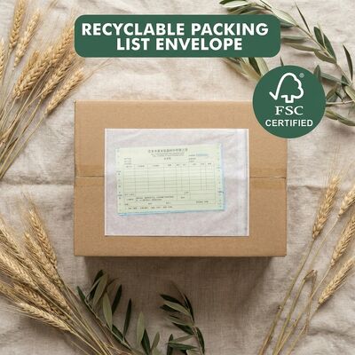 生物分解性 プラスチックのない紙 包装リスト 封筒 自己粘着型 請求書 ポケット 配送ラベル 財布 FSC 認定
